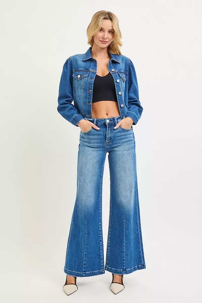 Mid Rise Wide Leg Jeans