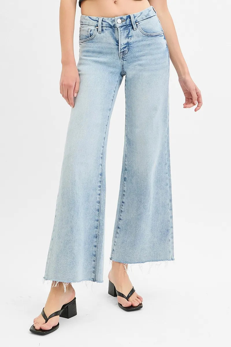 Tummy Control Low Rise Wide Leg Jeans