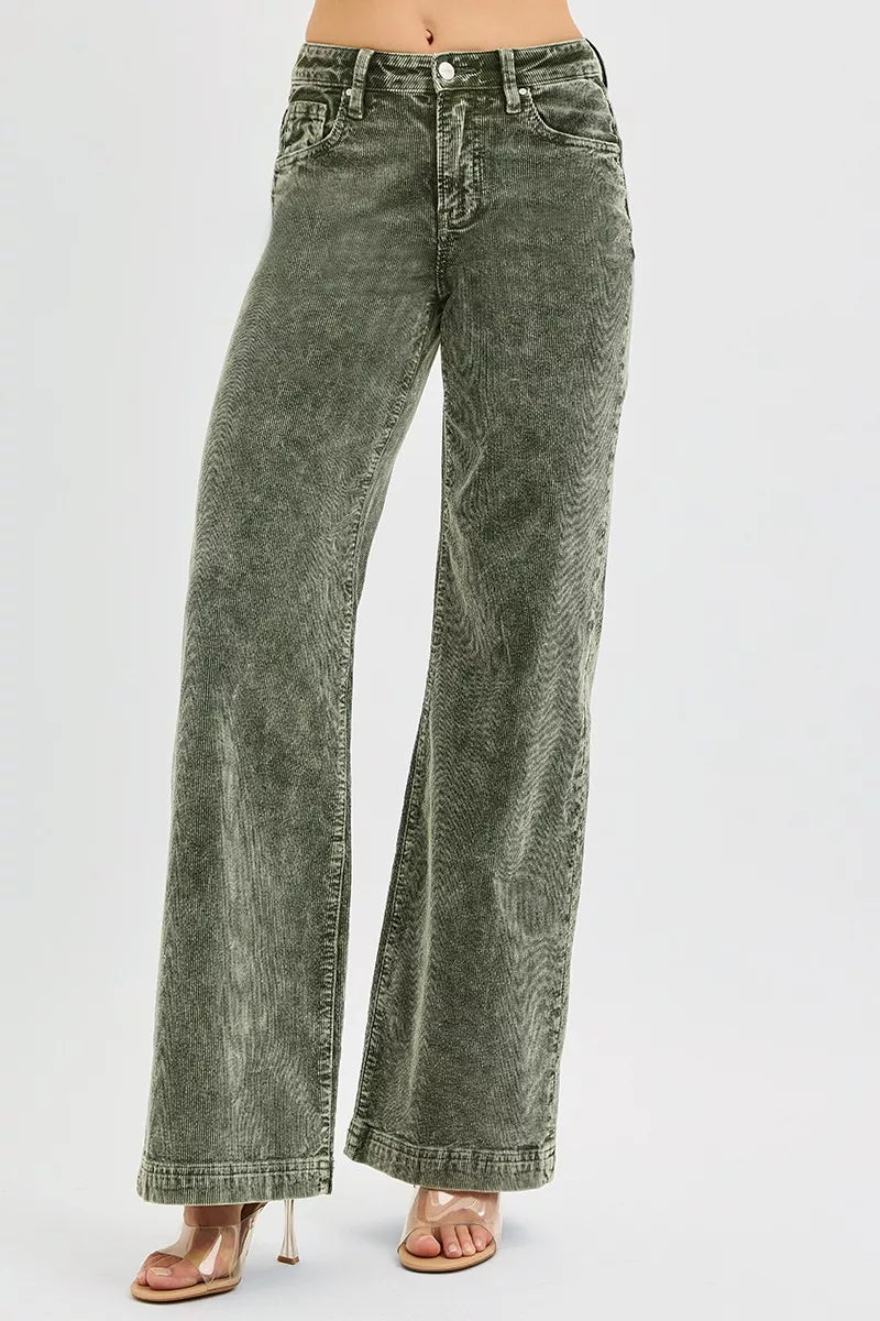 High Rise Wide Leg Corduroy Jeans