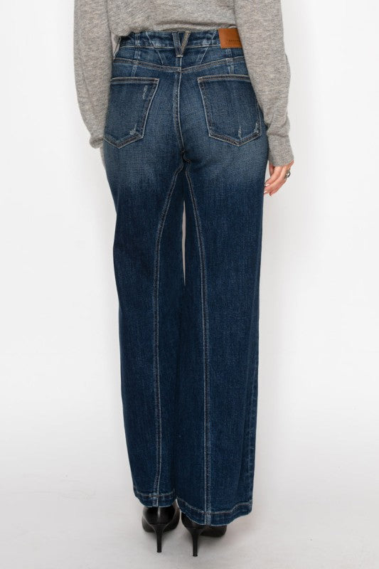 HYBRID STRETCH RIPPED RELAXED FLARE JEANS