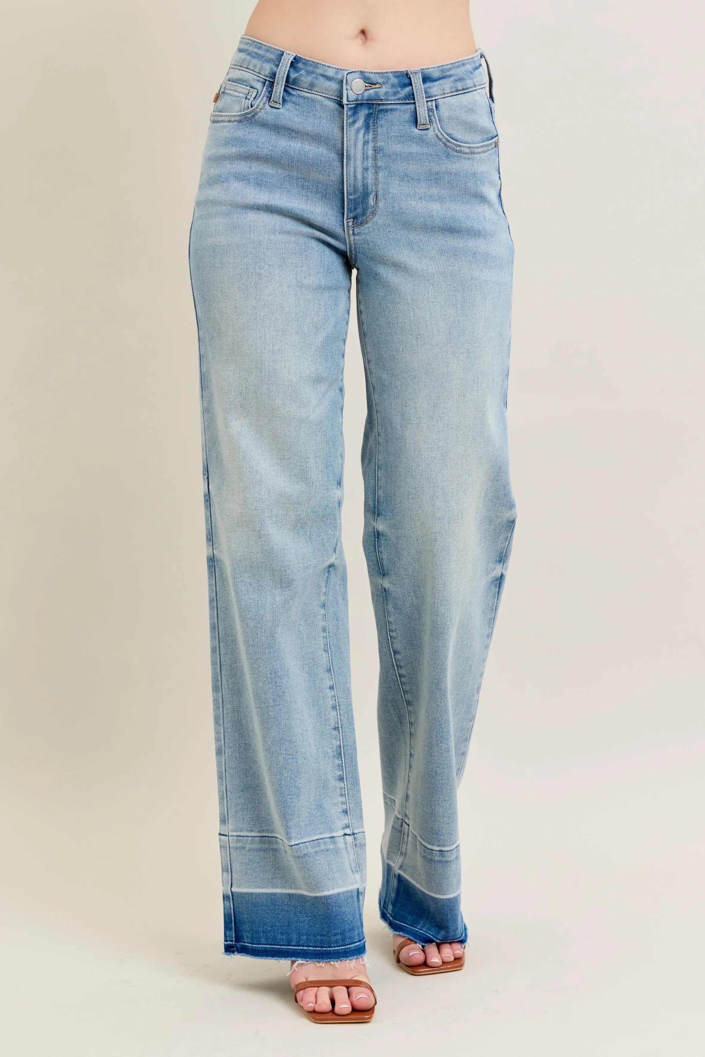 Release Hem Wide Leg Jeans
