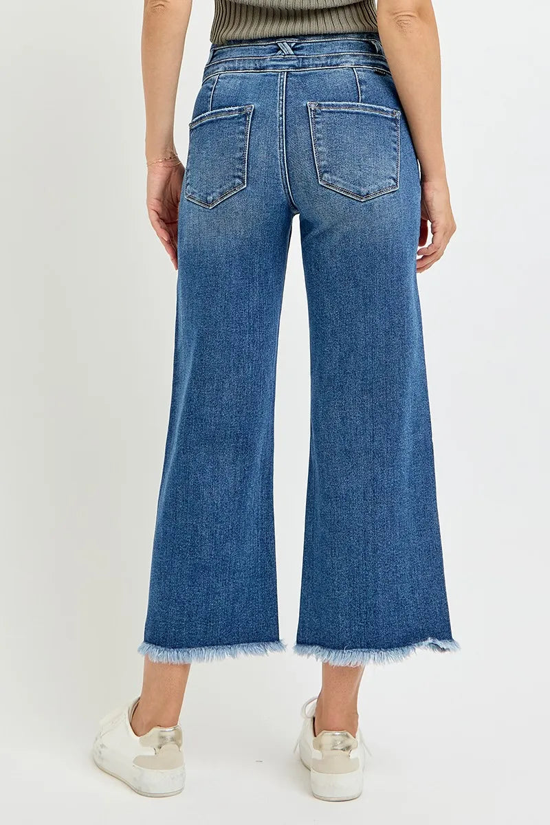High Rise Crop Wide Leg Jeans