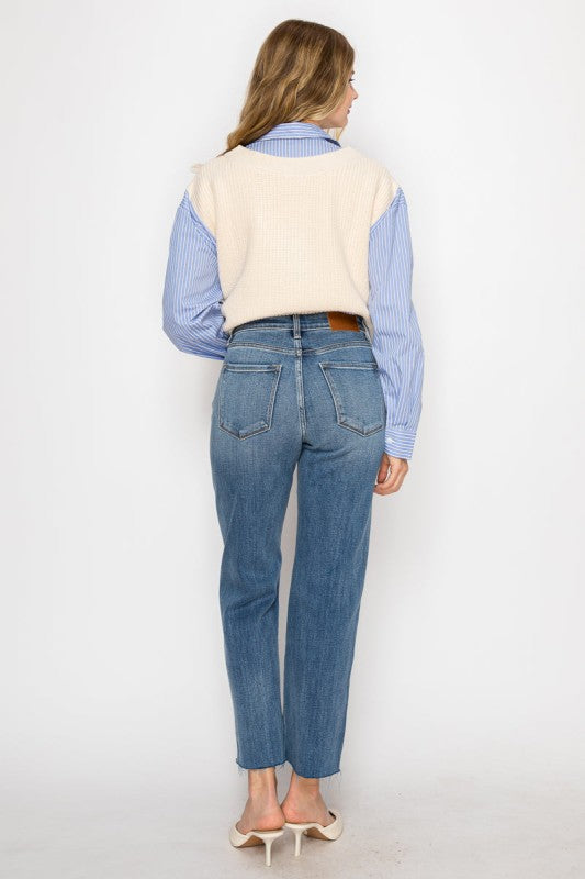 Eco Fabric High Rise Straight Leg Jea