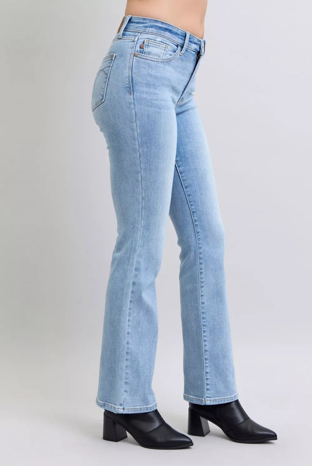 Mid Rise Thermal Bootcut Jeans