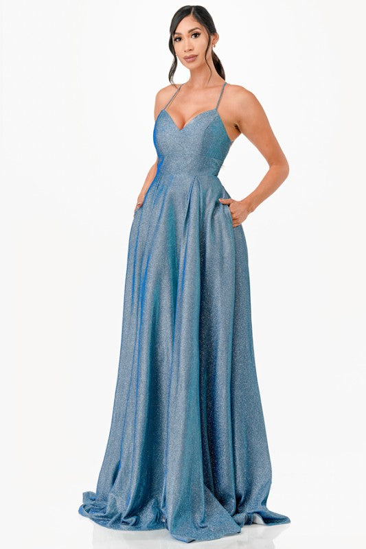 Sweetheart Neck Back Lace Full-Length Gown