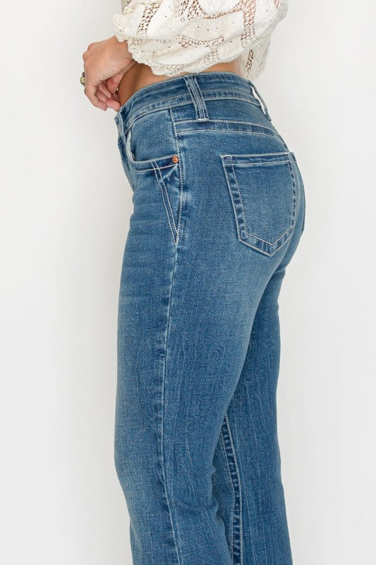 High Rise Tummy Control Slim Flare Jeans