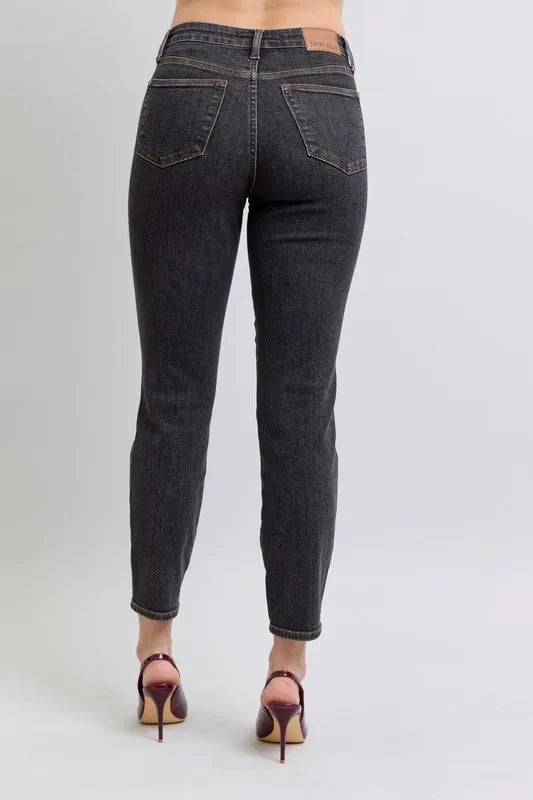 Mid Rise Tummy Control Slim Jeans