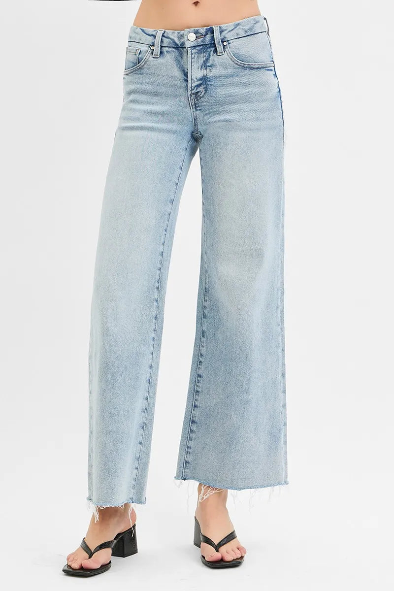 Tummy Control Low Rise Wide Leg Jeans