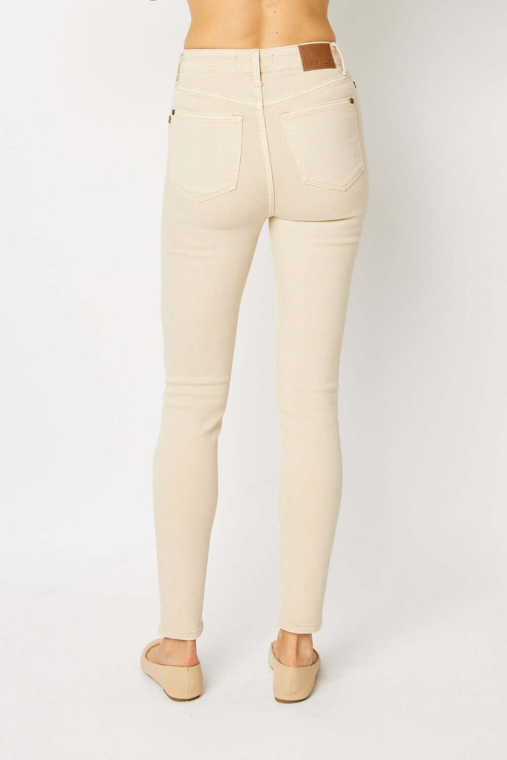 Garment Dyed Tummy Control Skinny Jeans