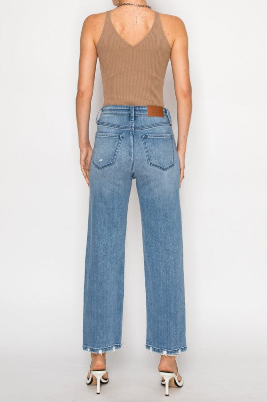 High Rise Tummy Control Straight Jeans