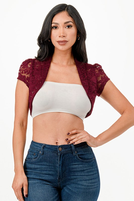 Crochet Lace Cropped Shrug