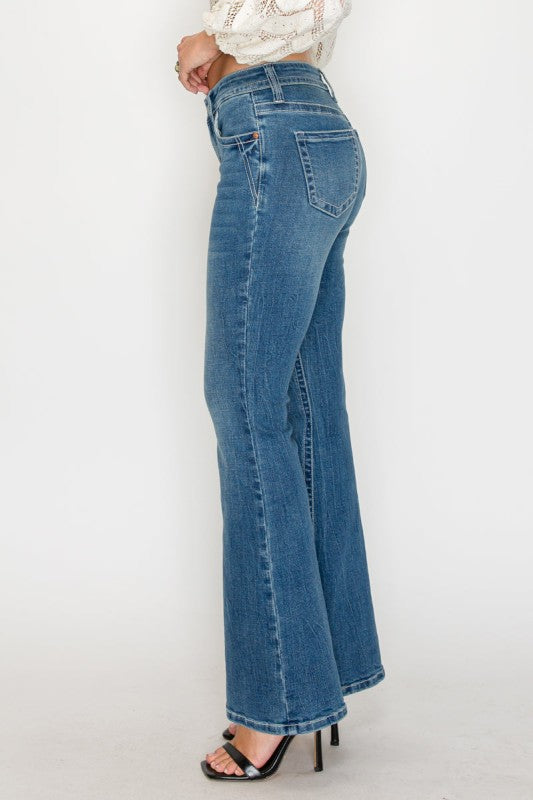 High Rise Tummy Control Slim Flare Jeans