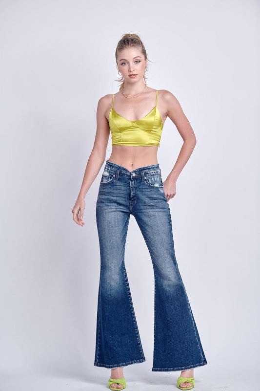 High Rise Stretch Flare Jeans