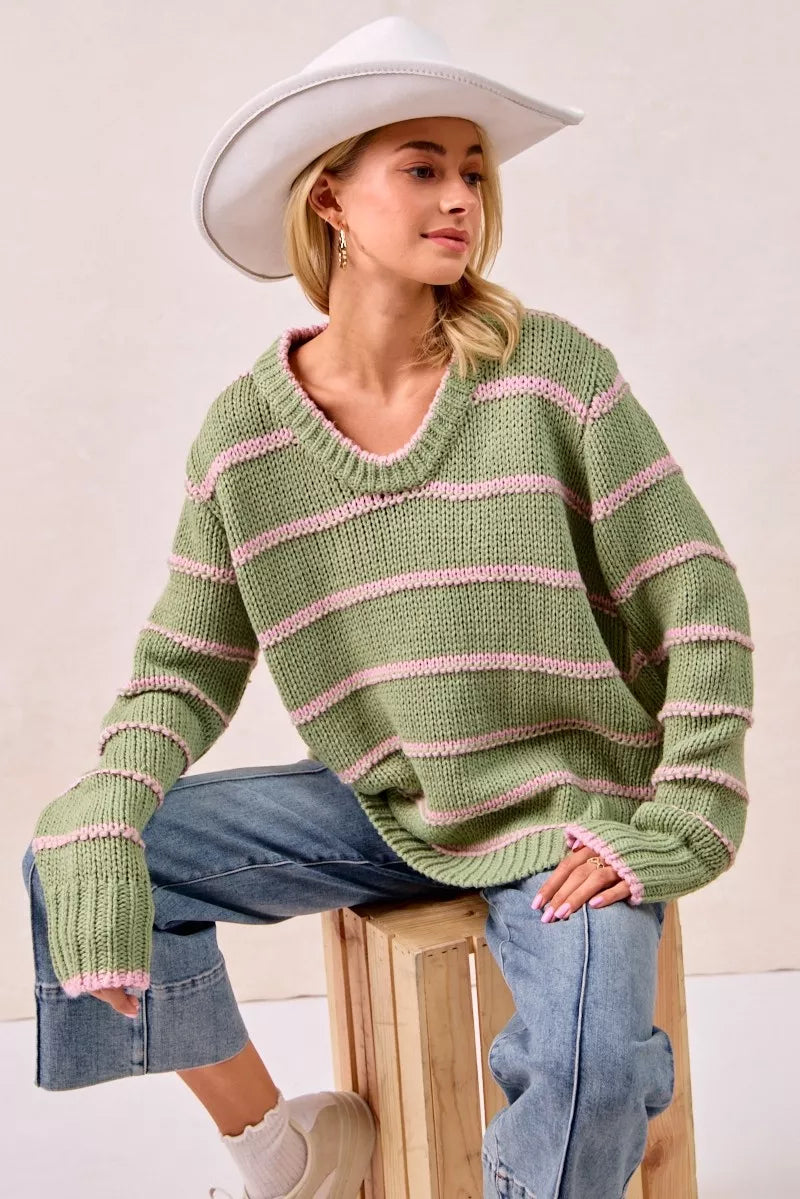 Striped Long Sleeve Sweater