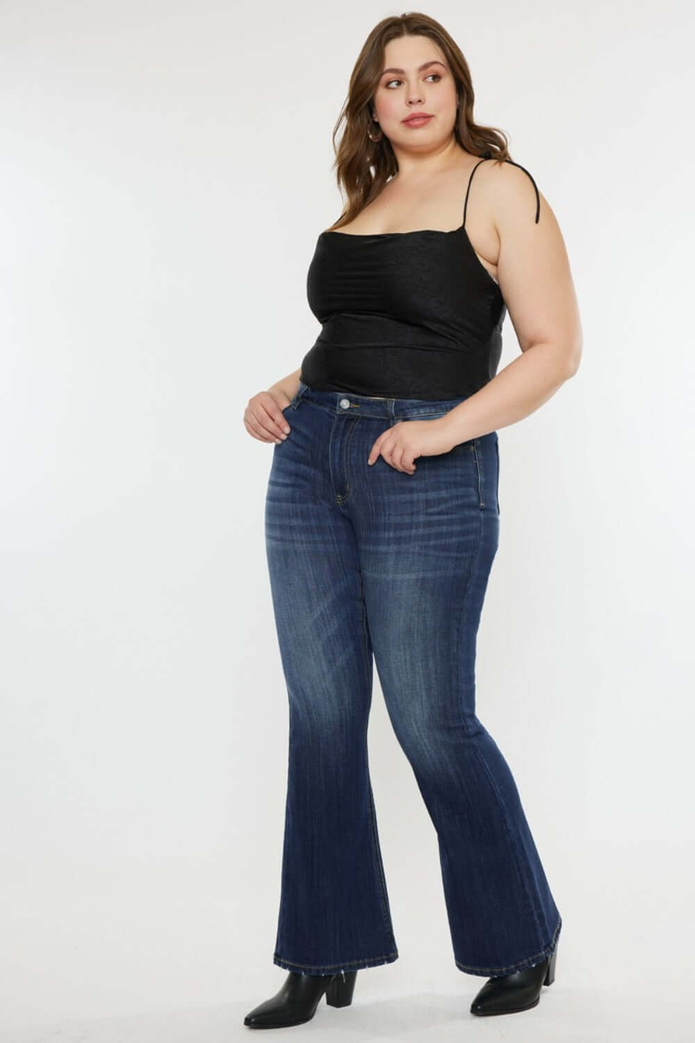 Mid Rise Slim Flare Jeans