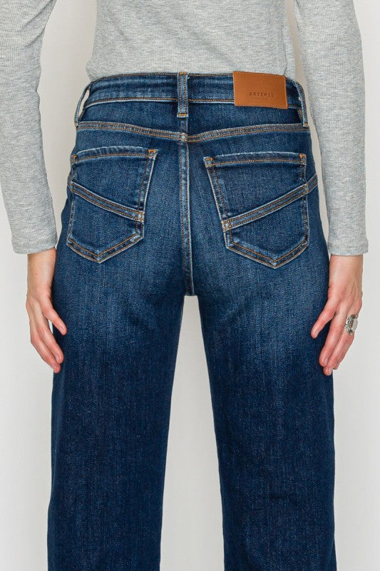 High Rise Ankle Straight Jeans