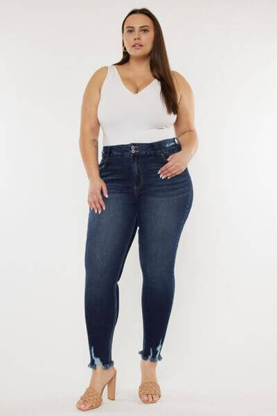 Cat's Whiskers Raw Hem High Waist Jeans