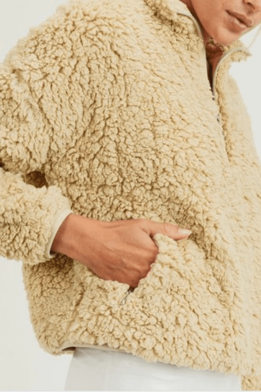 Mono B Sherpa Crop Jacket