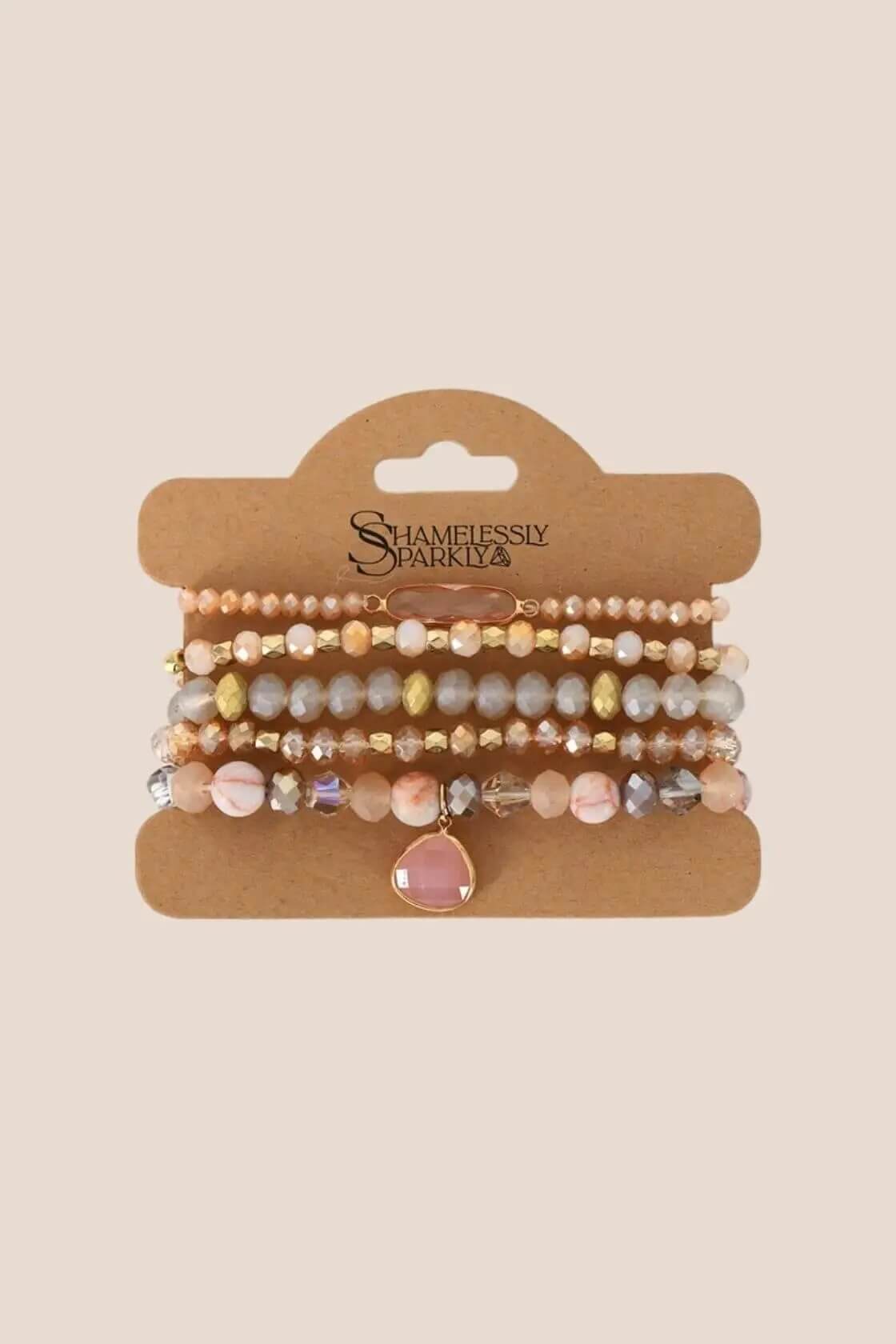 Stone and Crystal Beaded Bracelet Set