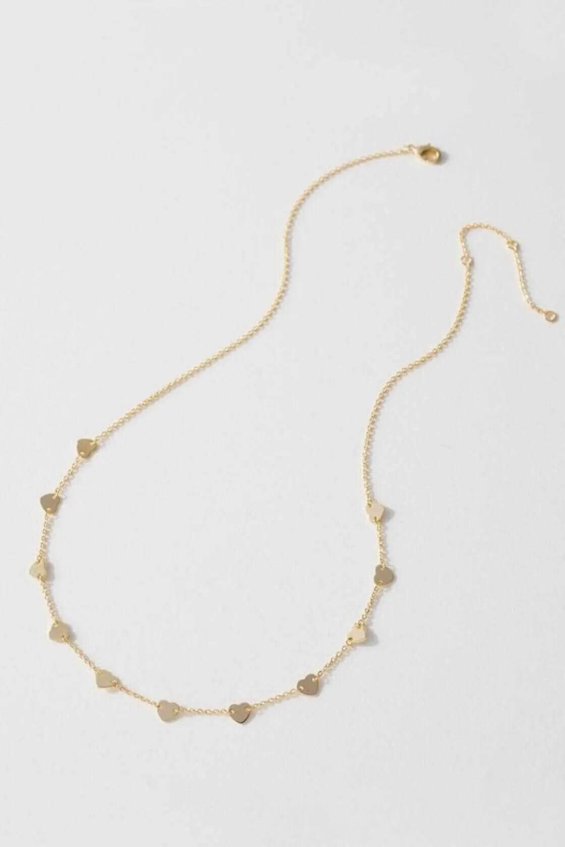 Charm Necklace with Tiny Hearts - Rocca & Co