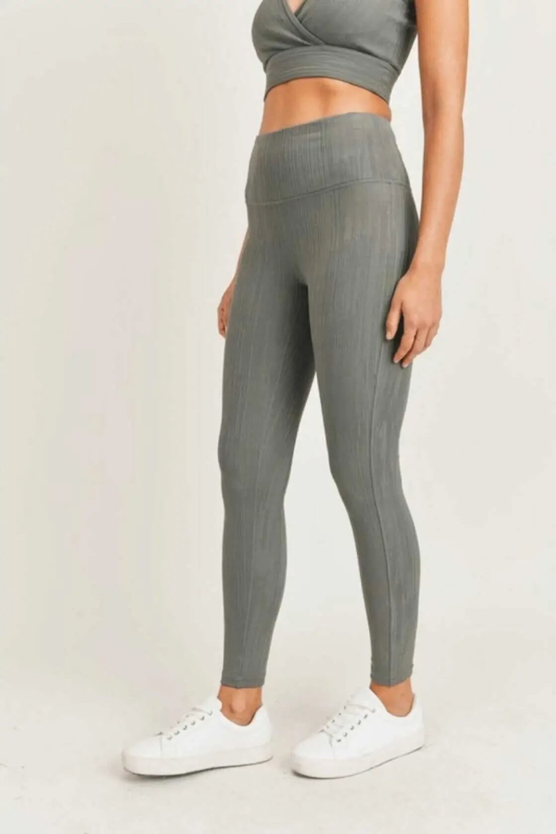 Mono B Textured Lines High Waisted Leggings