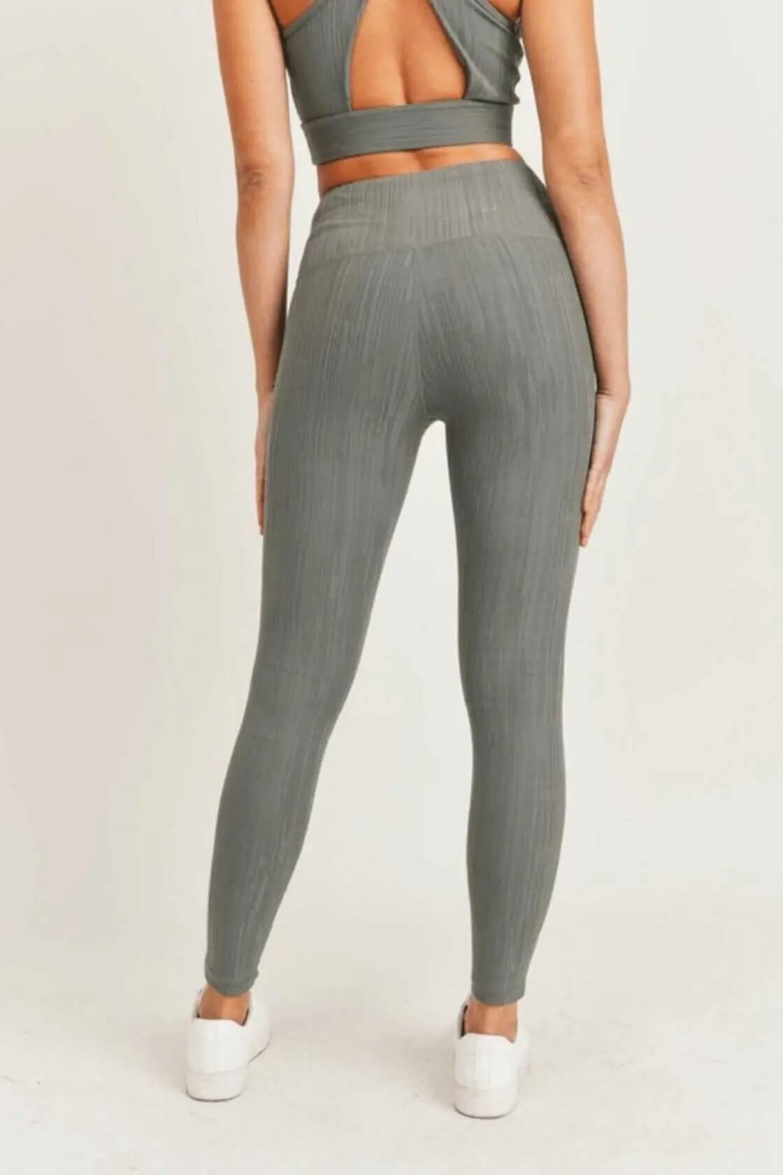 Mono B Textured Lines High Waisted Leggings