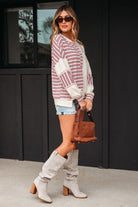 Striped Patchwork Henley Top
