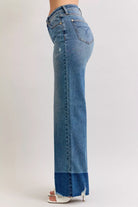 Raw Hem High Waist Column Straight Jeans