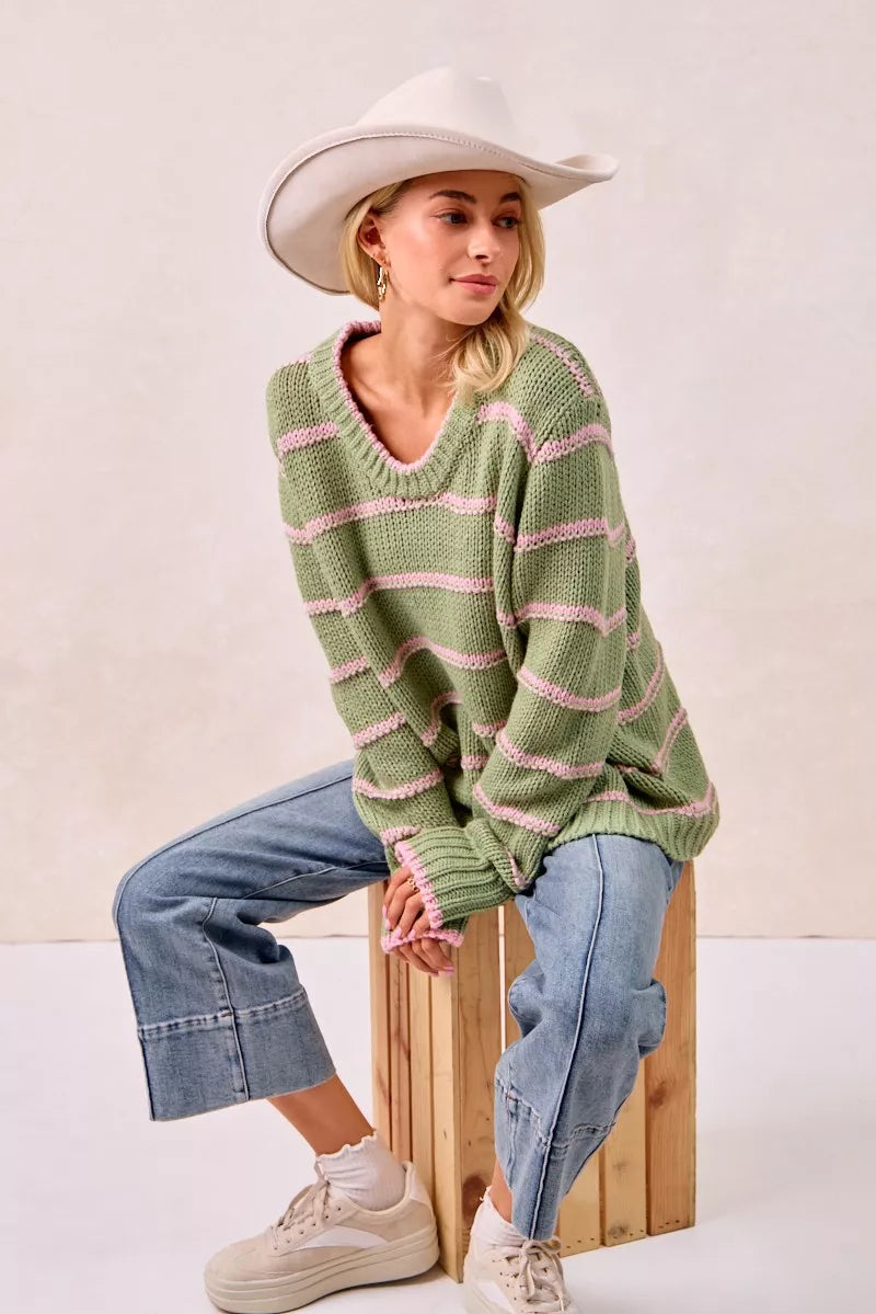 Striped Long Sleeve Sweater