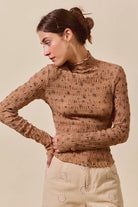 Floral Print Textured Knit Top