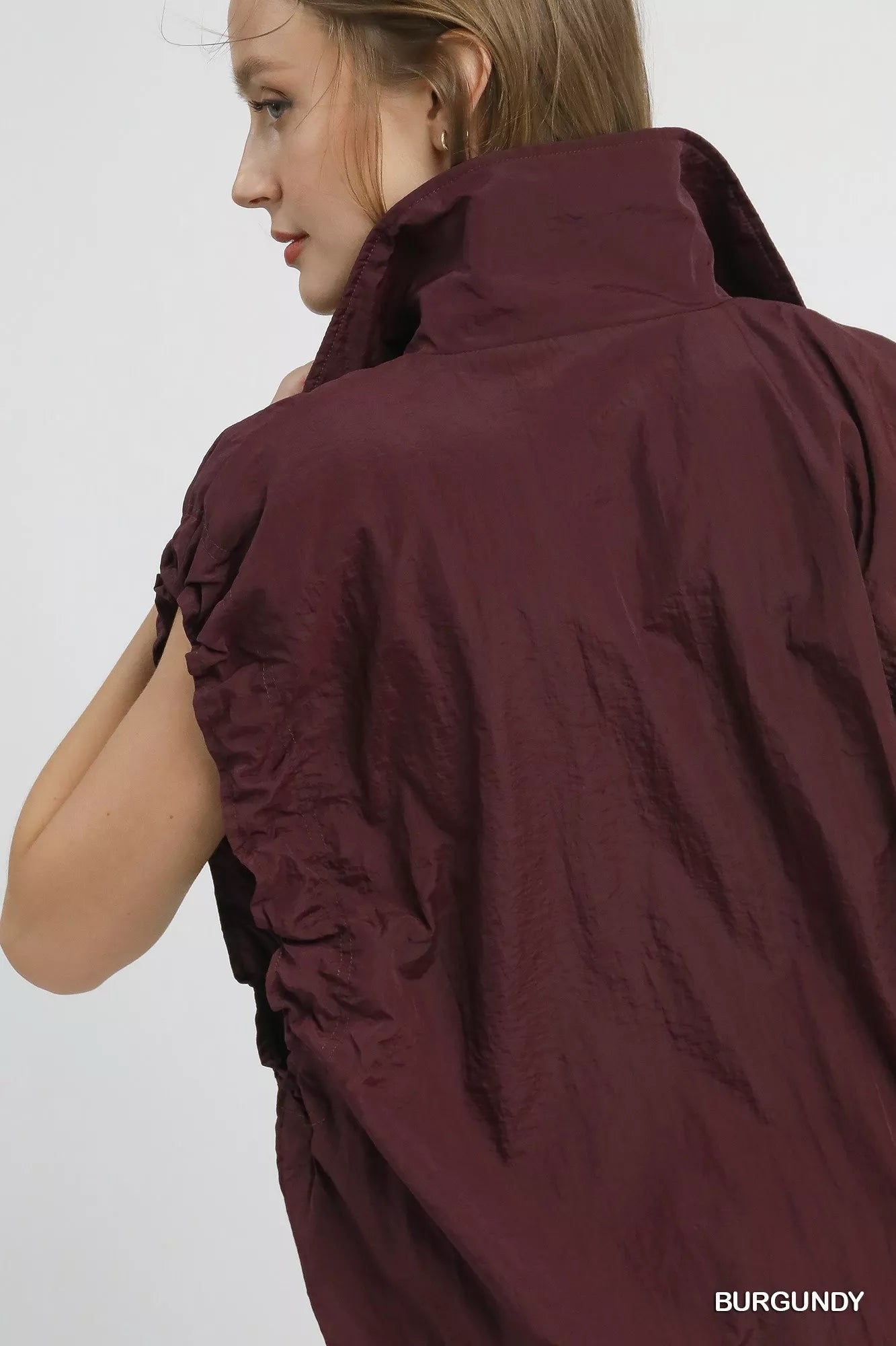 Drawstring Hem Nylon Vest