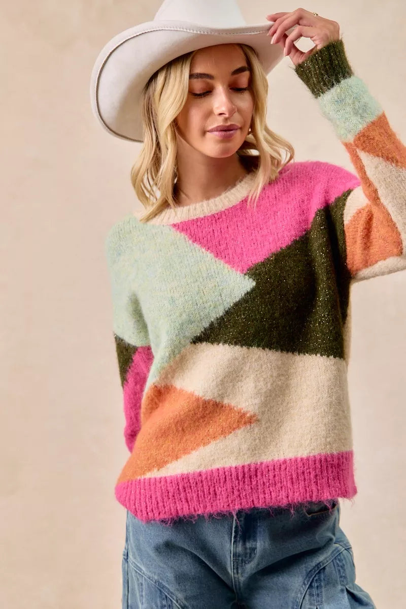 Multi Color Block Sweater