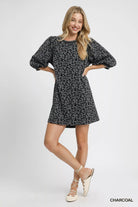 Leopard Print Jacquard Mini Dress