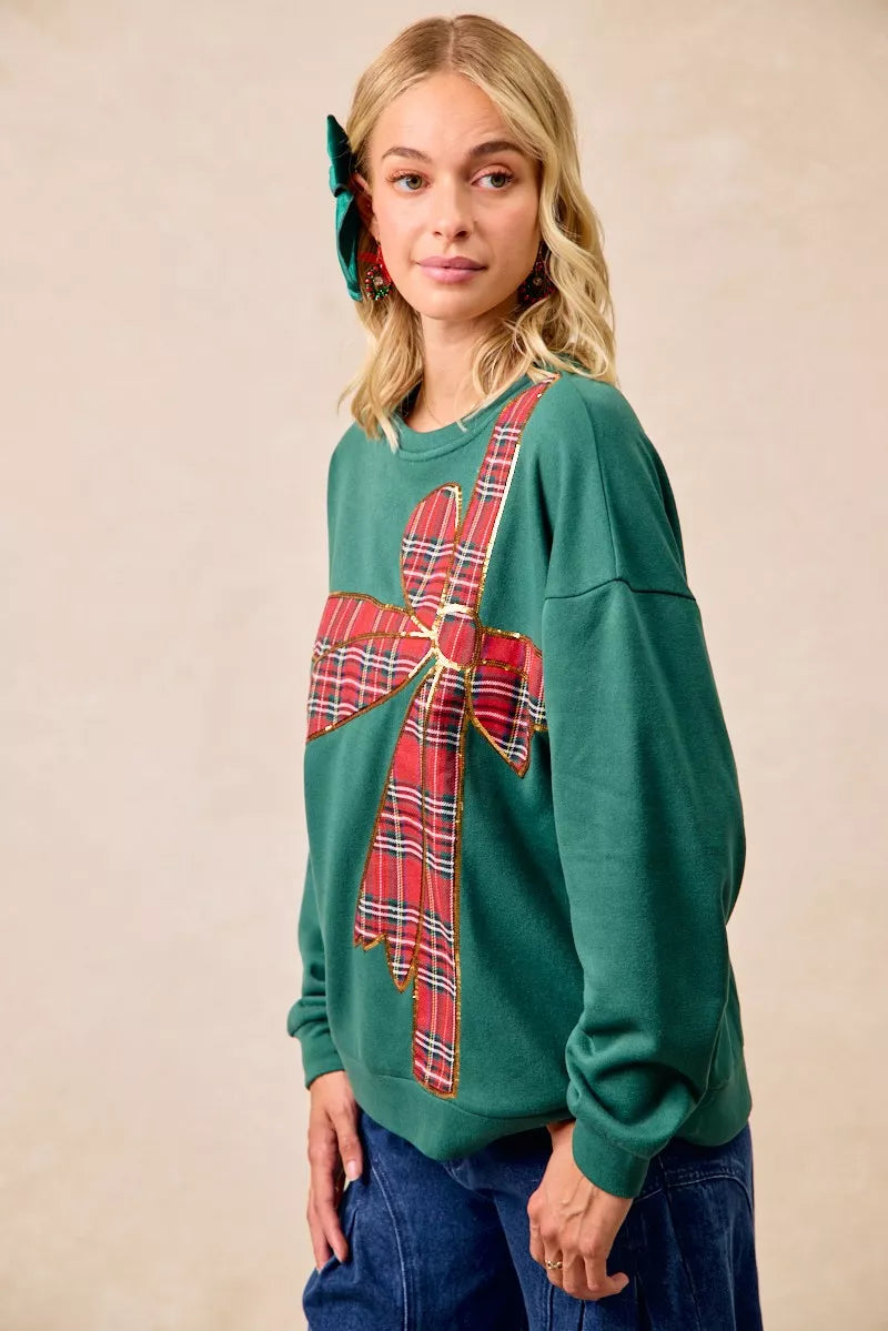 Plaid Christmas Fleece Pullover