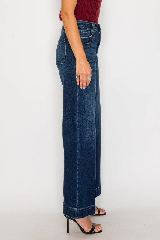 High Rise Tummy Control A-Wide Leg Fit Jeans