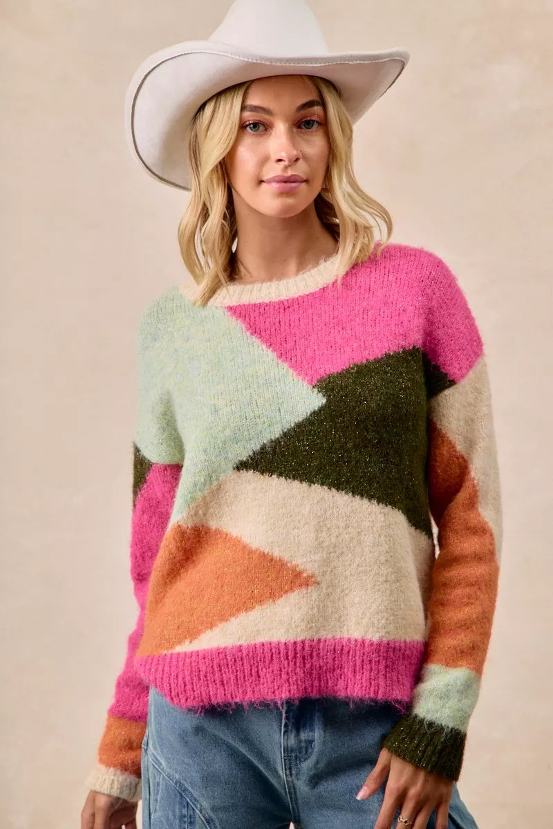Multi Color Block Sweater