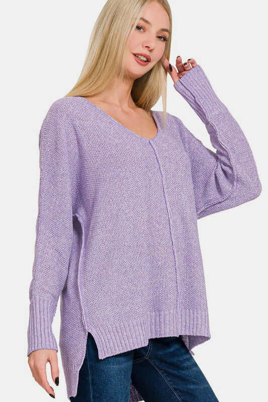 High-Low Center Seam Sweater