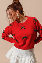 Ribbon Bow Applique Sweater
