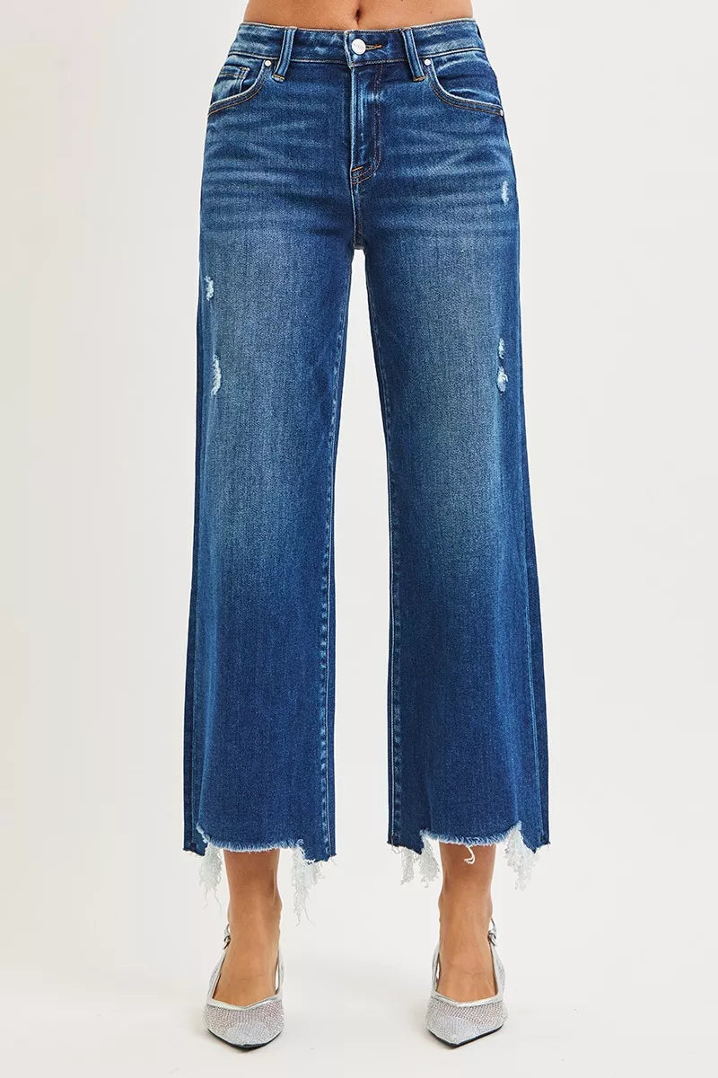 High Rise Crop Wide Leg Jeans