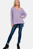 High-Low Center Seam Sweater