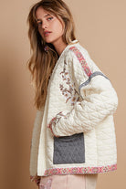 Embroidered Open Front Jacket