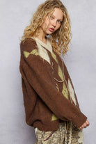 Argyle Pattern Mohair Sweater