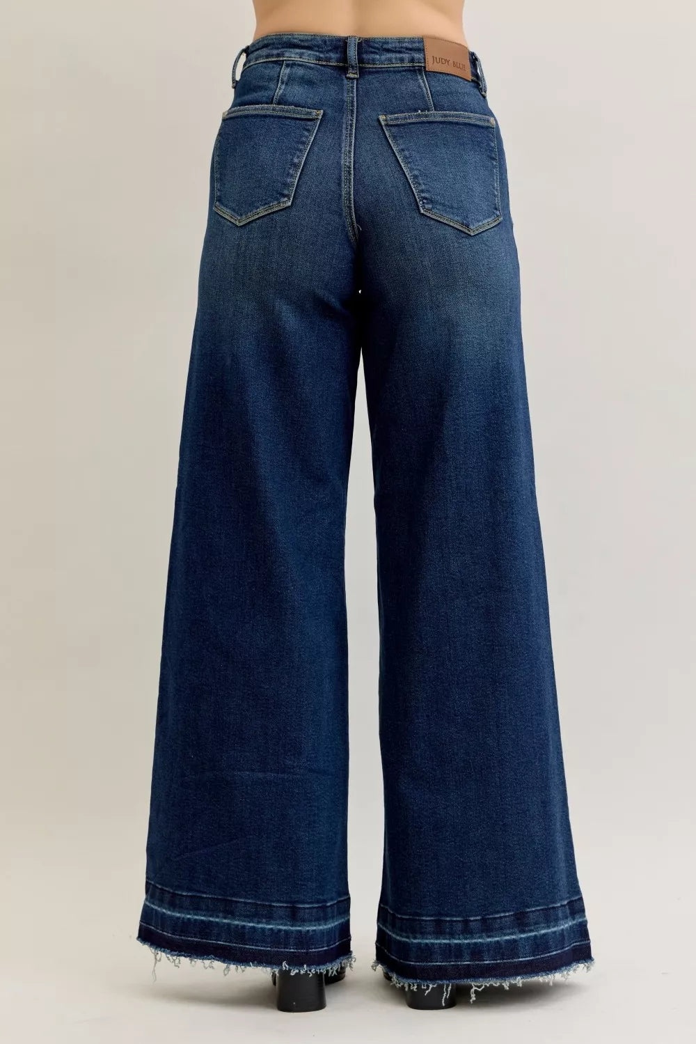 Judy Blue High Waist Palazzo Jeans with Front Patch Pockets
