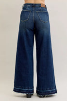 Judy Blue High Waist Palazzo Jeans with Front Patch Pockets