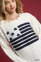 Distressed American Flag Sweater