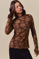 SO ME Stretched Jacquard Casual Tops with Thumb Opening