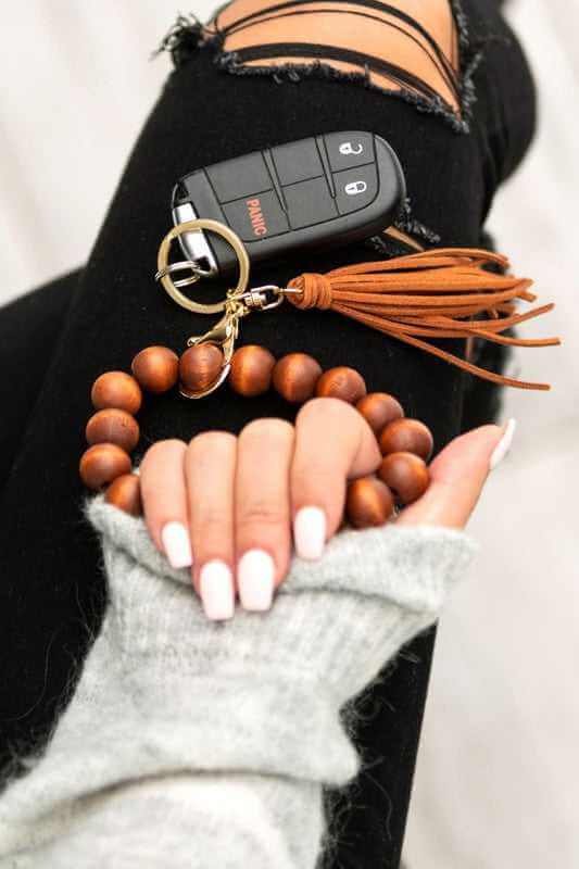 Wooden Key Ring Bracelets