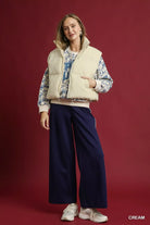 High Neck Puffer Vest with Zip Front