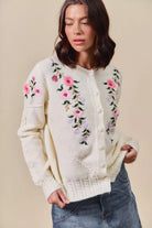 Floral Embroidered Coquette Sweater Cardigan