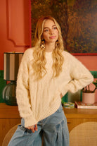 Checkerboard Drop Shoulder Sweater